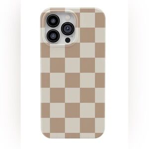 NEW iPhone 14 Pro Casely About the Fit Check Neutral Checkerboard Case